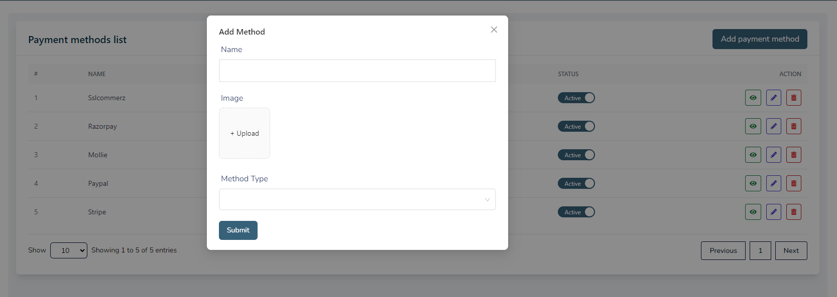 Payment Methods