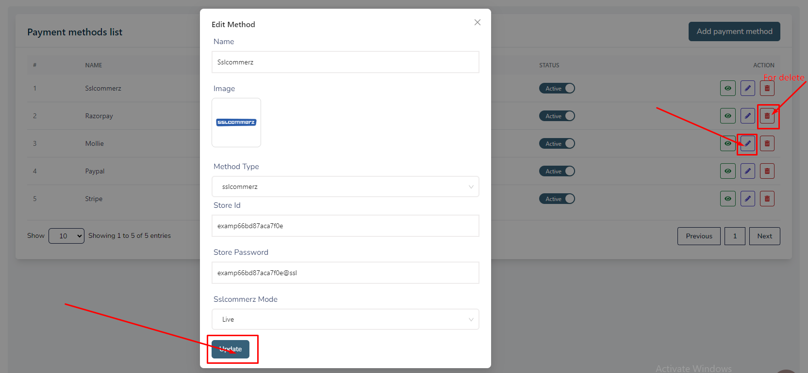 Payment Methods